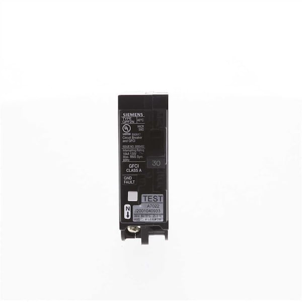 Circuit Breaker, 30A, 1 Pole, 120V AC, 10kA at 120V AC